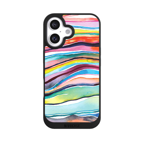 Apple iPhone 16 NIVOpure Watercolor Agate Layers Multi