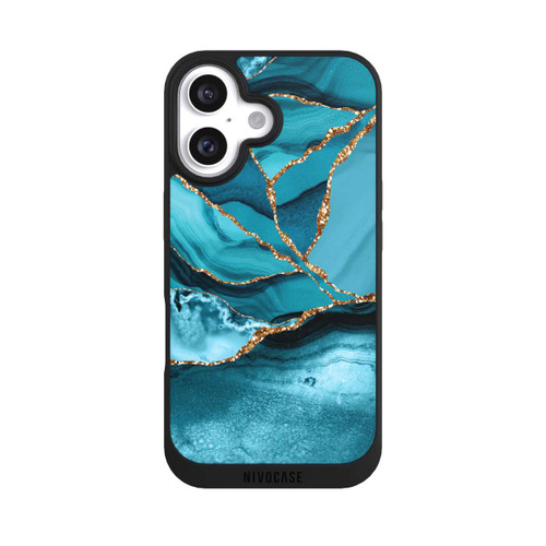 Apple iPhone 16 NIVOpure Eisblaue Marmor Landschaft