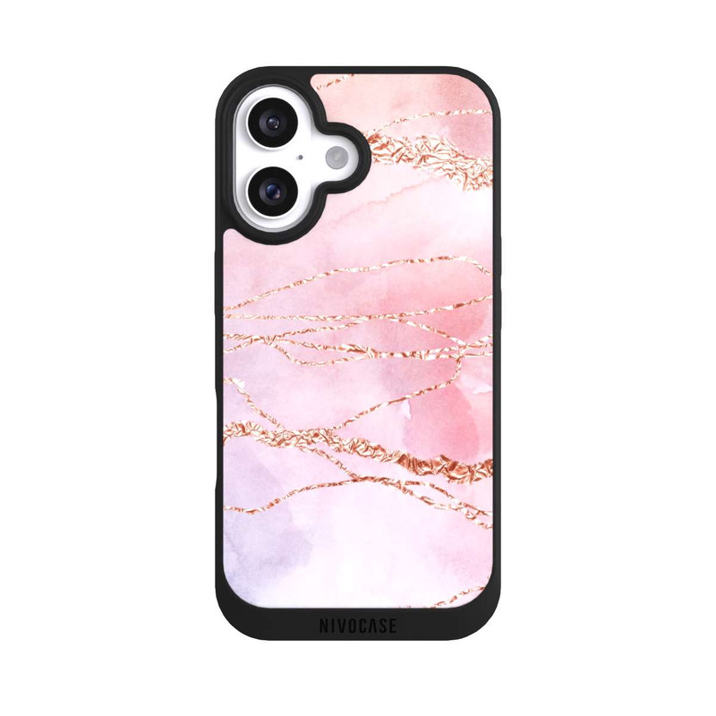 iPhone 16 NIVOpure Glitzer Look Pink Mädchen Marmor