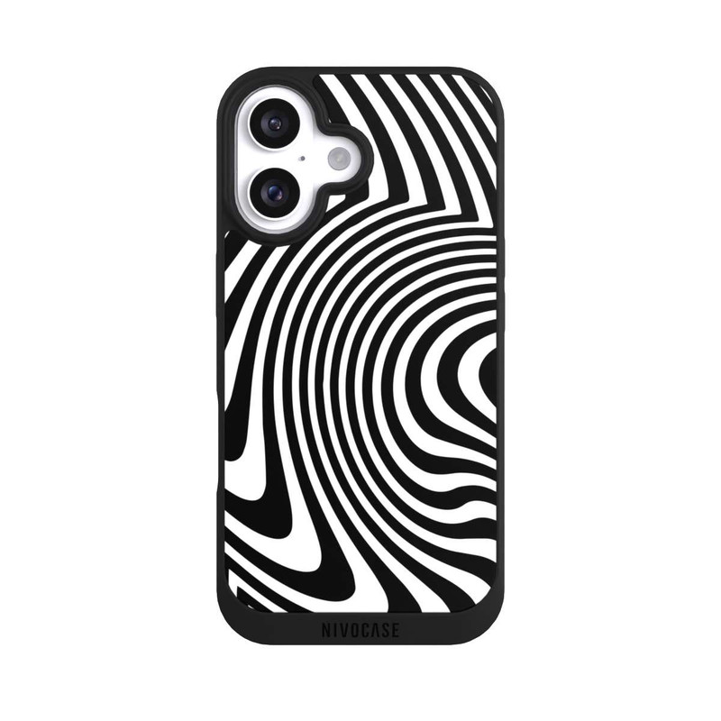iPhone 16 NIVOpure schwarz-weiße Wellen