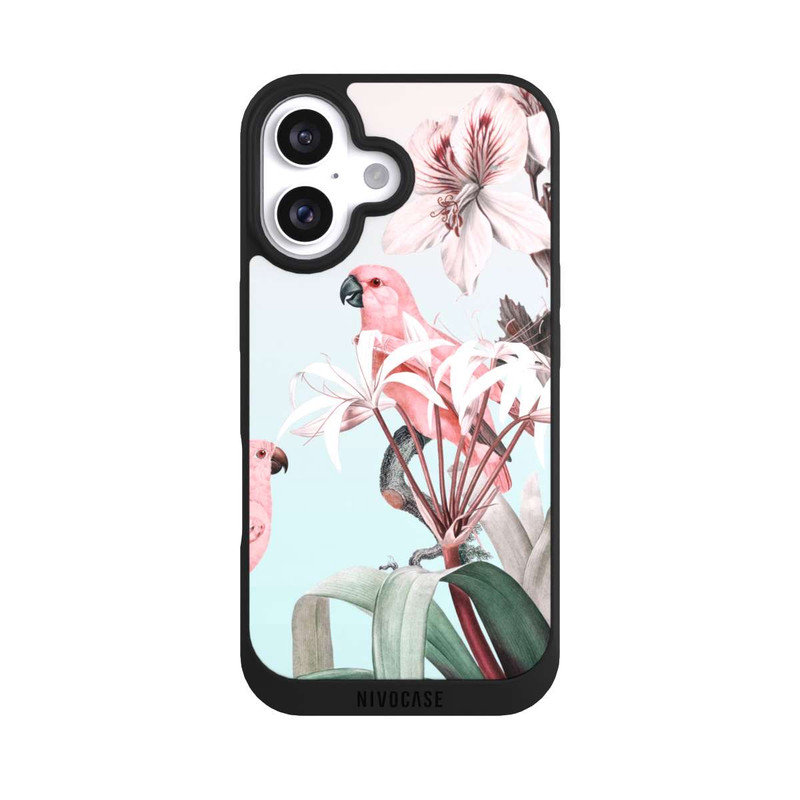 iPhone 16 NIVOpure paradiesische Papageien Pastell