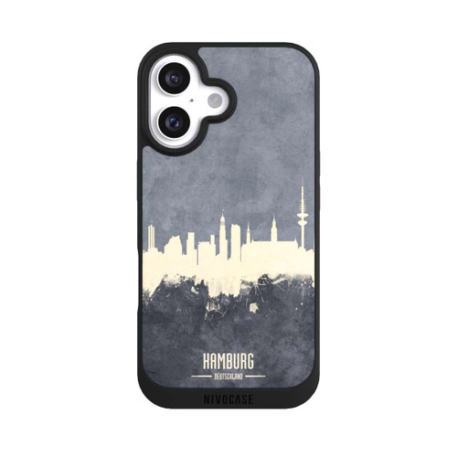 Apple iPhone 16 NIVOpure Hamburg Skyline Grau