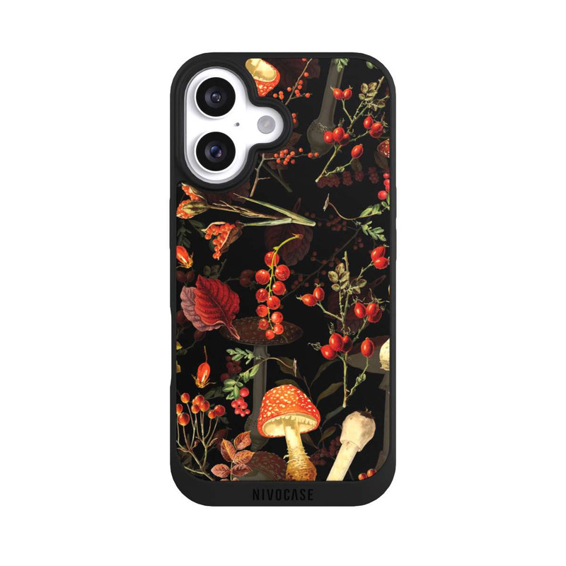 iPhone 16 NIVOpure Pilzmuster Schwarz