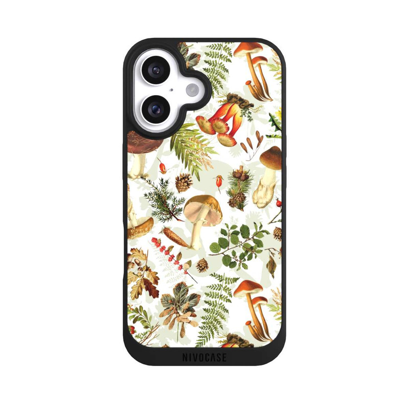 iPhone 16 NIVOpure Motif champignon blanc