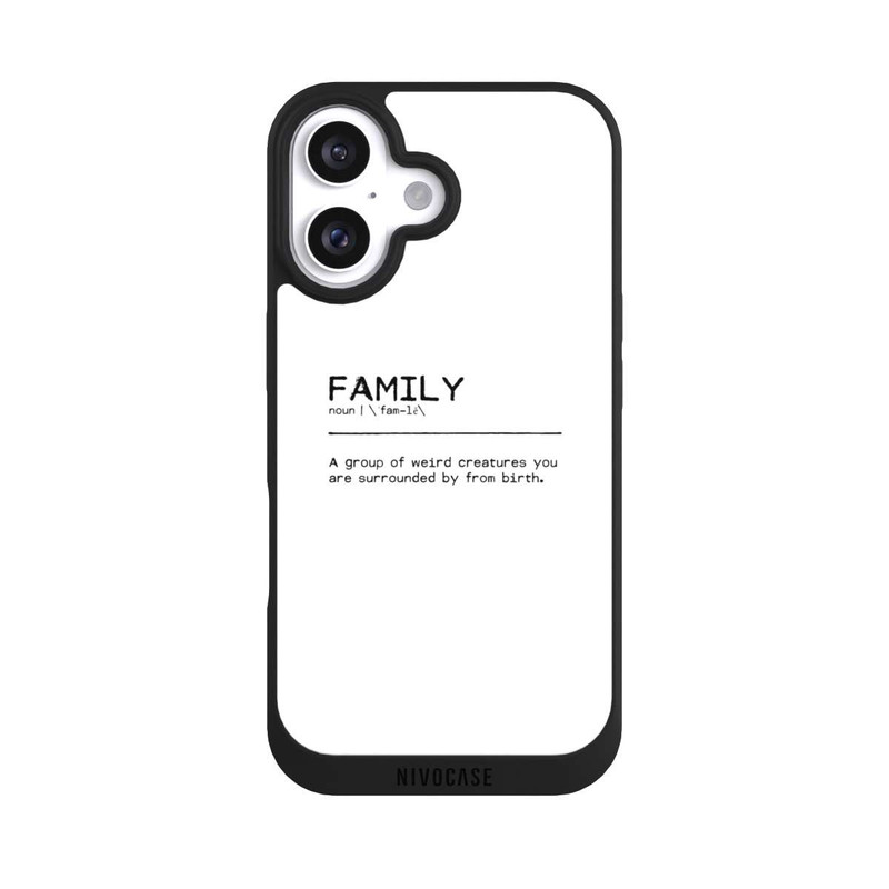 iPhone 16 NIVOpure Zitat Familie Seltsam (englisch)