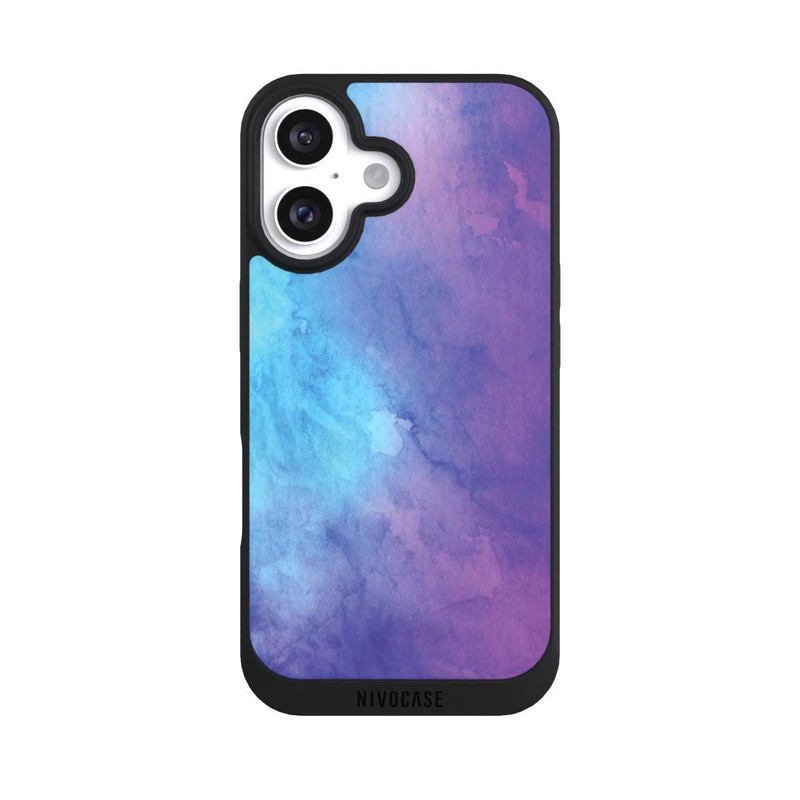 iPhone 16 NIVOpure Aquarell Blau Rosa Fade