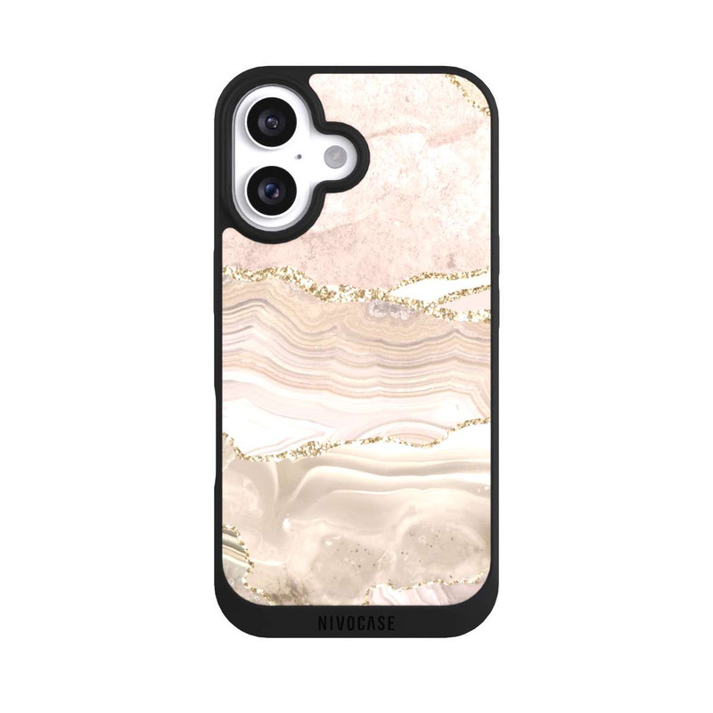 iPhone 16 NIVOpure Rose Marble Dream Golden Stripes