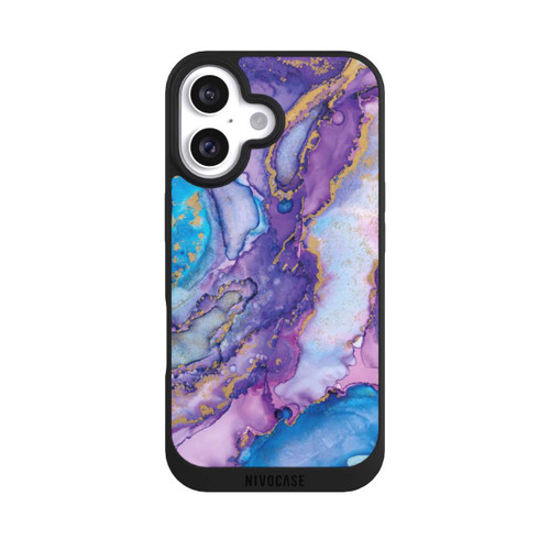 Apple iPhone 16 NIVOpure Purple und Blue Swirl Ink