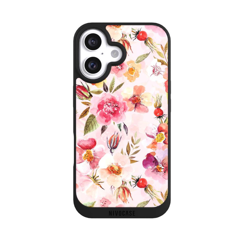 iPhone 16 NIVOpure Hagebuttentapete Rosa Frühling