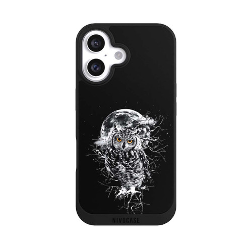 Apple iPhone 16 NIVOpure Eule in Schwarz/Weiß