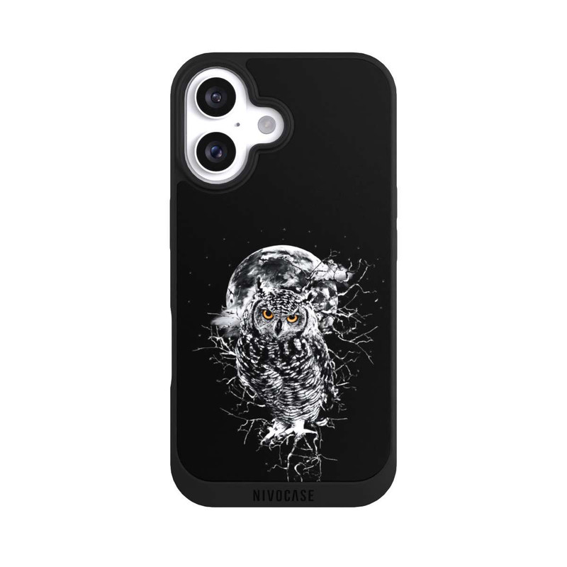 iPhone 16 NIVOpure Eule in Schwarz/Weiß