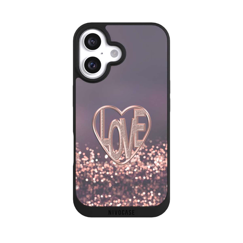 iPhone 16 NIVOpure Love Glitter Pink