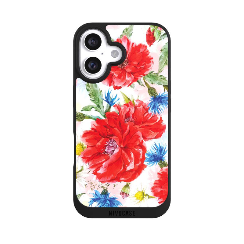 iPhone 16 NIVOpure Sommerwiese Kornblumen Mohn