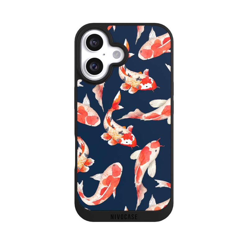 iPhone 16 NIVOpure Koi auf blauem Hintergrund