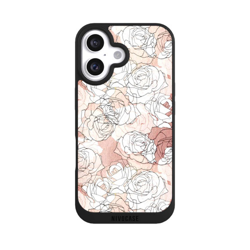 Apple iPhone 16 NIVOpure Blühende Rosen Line Art