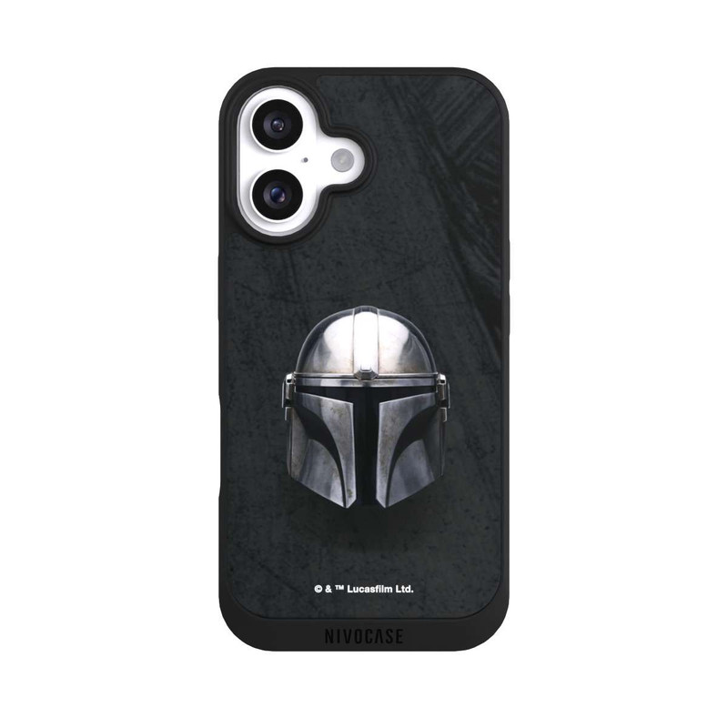 iPhone 16 NIVOpure Schwarzer Mandalorianer Helm