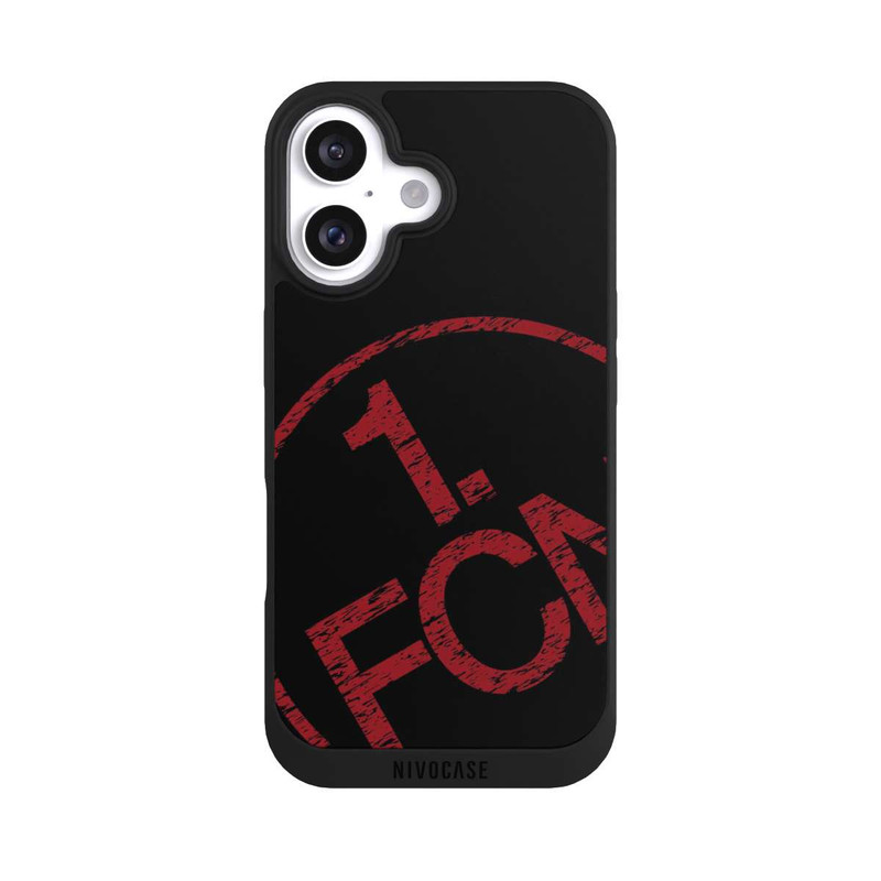 iPhone 16 NIVOpure FCN Logo Rot Texture in Hintergrund Schwarz
