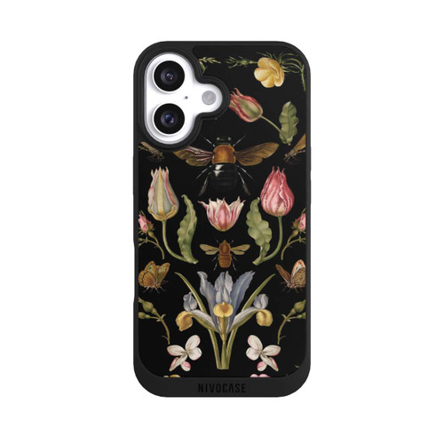 Apple iPhone 16 NIVOpure Wildblumen und Biene Schwarz