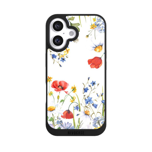 Apple iPhone 16 NIVOpure Blumenwiese Mohn