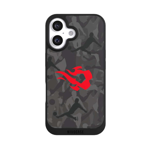 Apple iPhone 16 NIVOpure Belgian Red Flames Camouflage Grey
