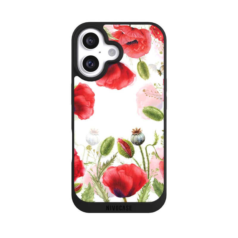 iPhone 16 NIVOpure Rahmen aus Mohnblumen