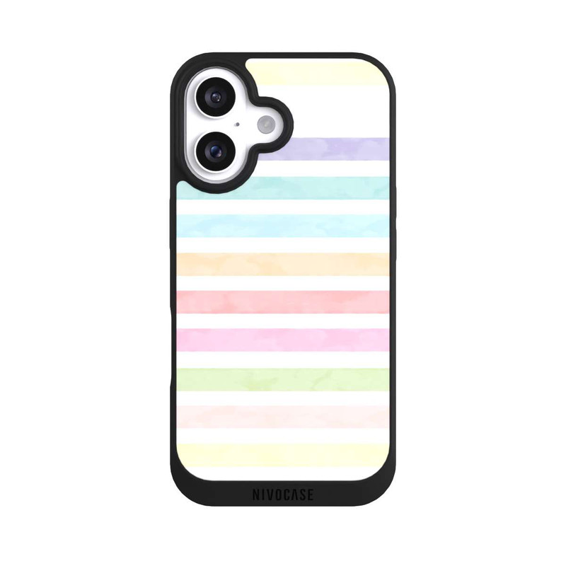 iPhone 16 NIVOpure Regenbogenfarbene Streifen