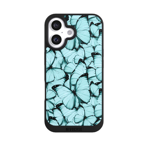 Apple iPhone 16 NIVOpure Teal Schmetterlinge