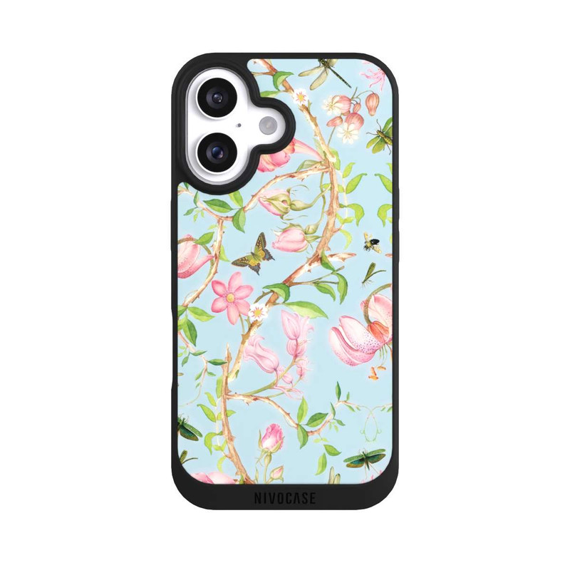 iPhone 16 NIVOpure Vintage Botanic Flowers Blue