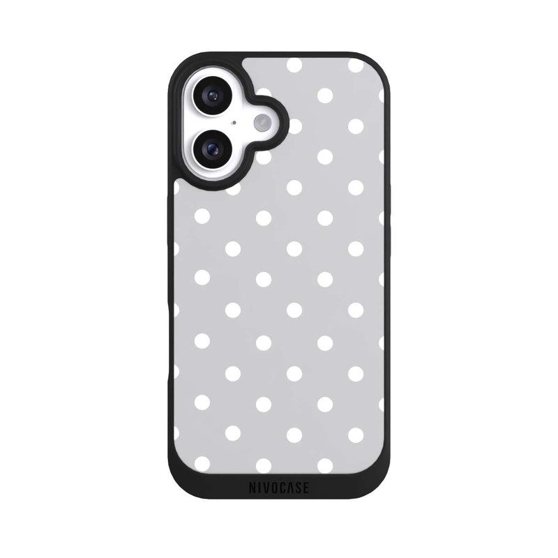 iPhone 16 NIVOpure Polka Dots Grau