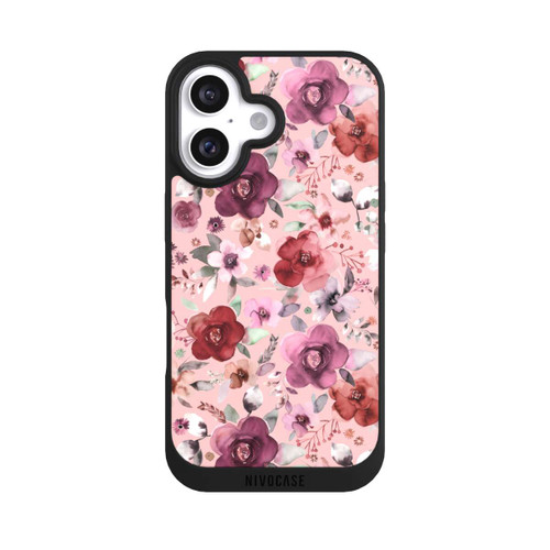 Apple iPhone 16 NIVOpure Üppiger romantischer Blumenstrauß rosa