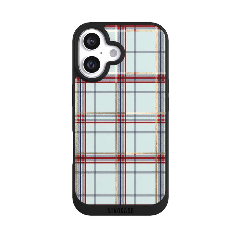 iPhone 16 NIVOpure Tartan Blau