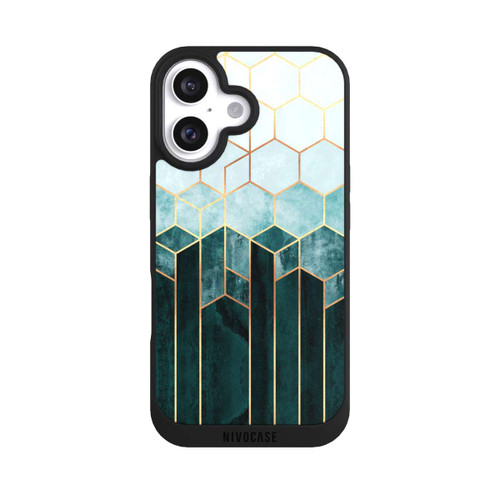 Apple iPhone 16 NIVOpure Teal Hexagons
