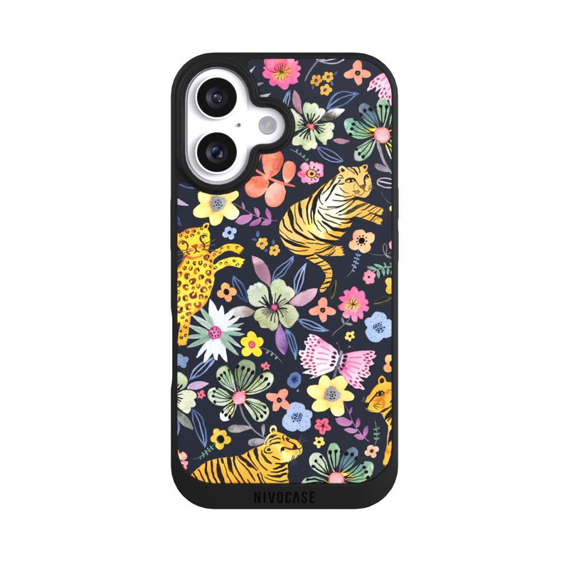 iPhone 16 NIVOpure Spring Tigers Flowers Black