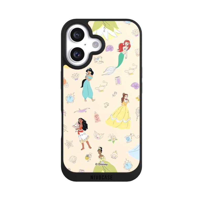 iPhone 16 NIVOpure Princess Pattern Beige Disney Princess