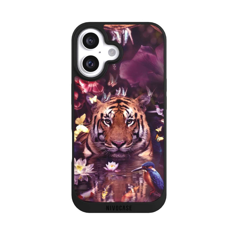 iPhone 16 NIVOpure Tiger Blumenrahmen