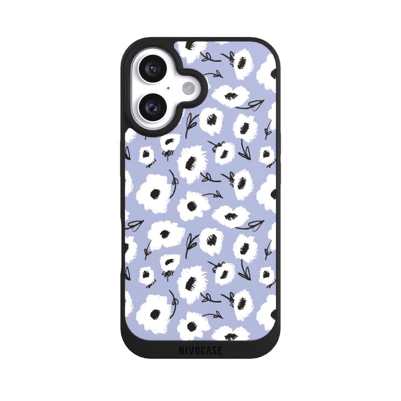 iPhone 16 NIVOpure Flower Pattern Lila
