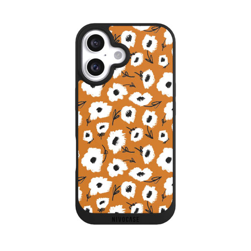 Apple iPhone 16 NIVOpure Flower pattern ocker