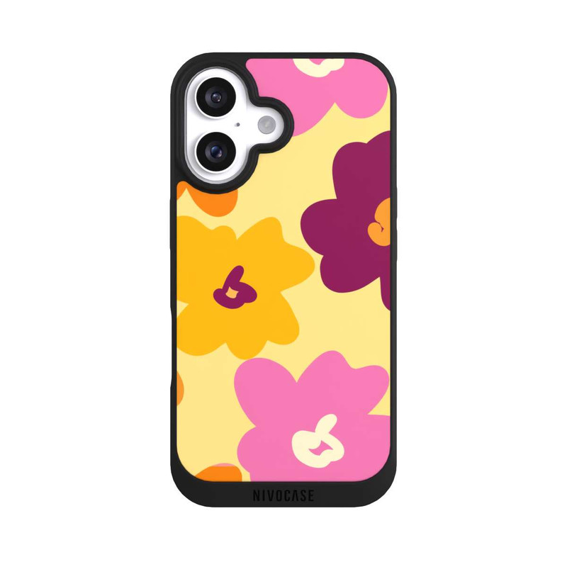 iPhone 16 NIVOpure Fleurs Colorées Rétro
