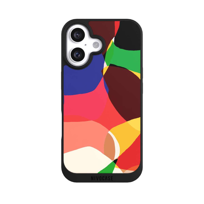iPhone 16 NIVOpure Bunte Retro-Formen Hintergrund