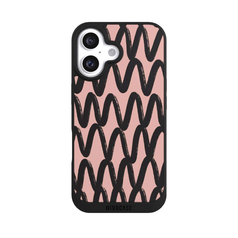 iPhone 16 NIVOpure Schwarzes Zickzack