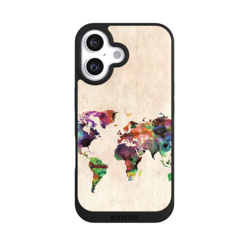 Apple iPhone 16 NIVOpure Weltkarte von Michael Tompsett