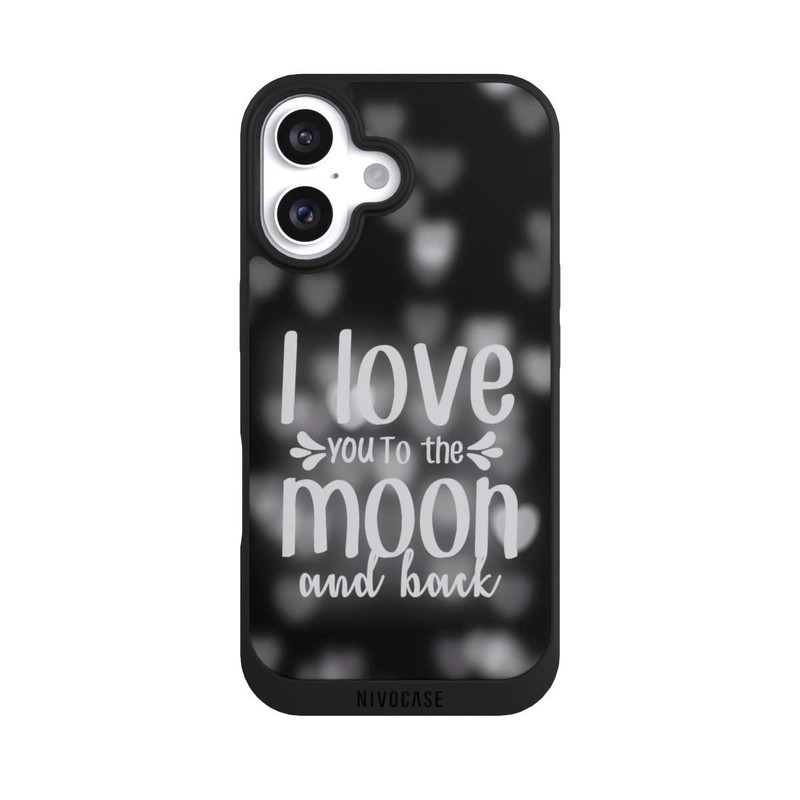 iPhone 16 NIVOpure I Love You to The Moon And Back Black Hearts