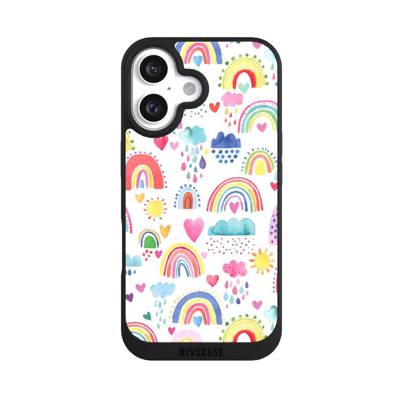 iPhone 16 NIVOpure Lovely Rainbows Multi Red