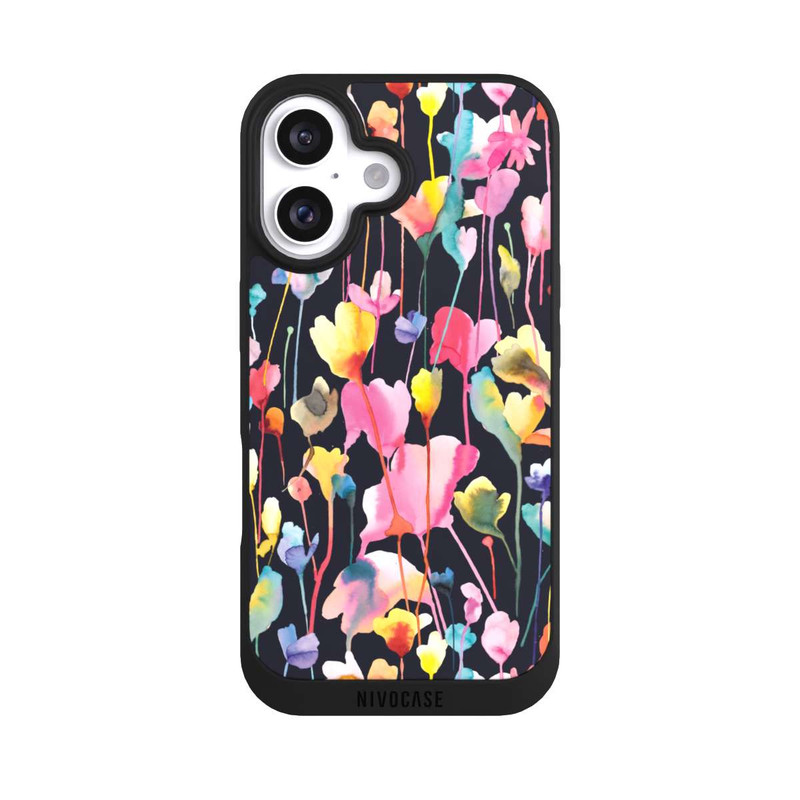 iPhone 16 NIVOpure Wildblumen schwarz