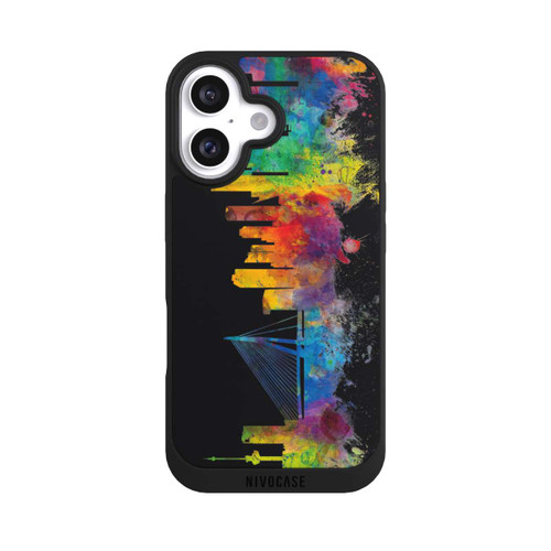 Apple iPhone 16 NIVOpure Rotterdam The Netherlands Skyline Schwarz