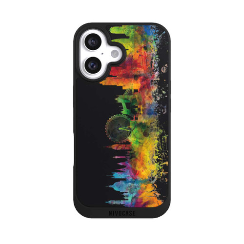 Apple iPhone 16 NIVOpure London England Skyline Schwarz