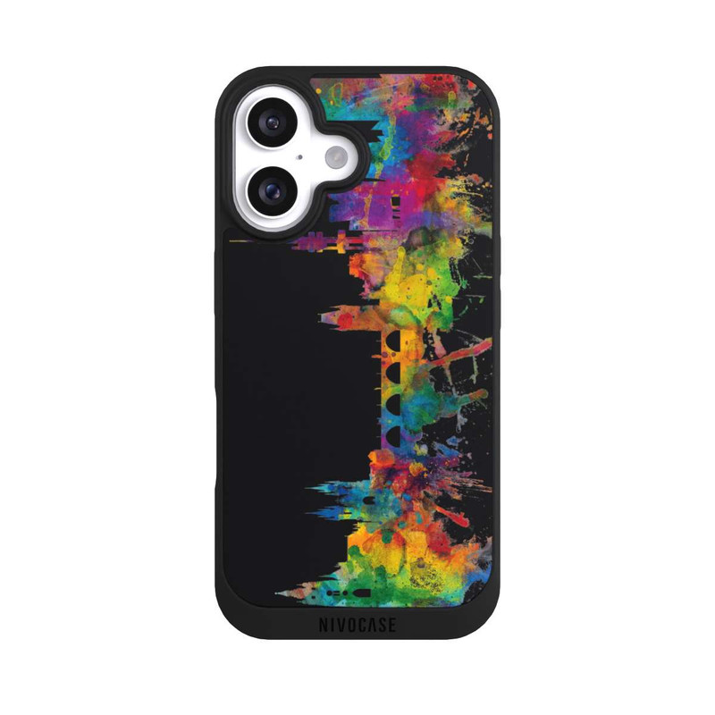 iPhone 16 NIVOpure Prag Tschechische Republik Skyline Schwarz
