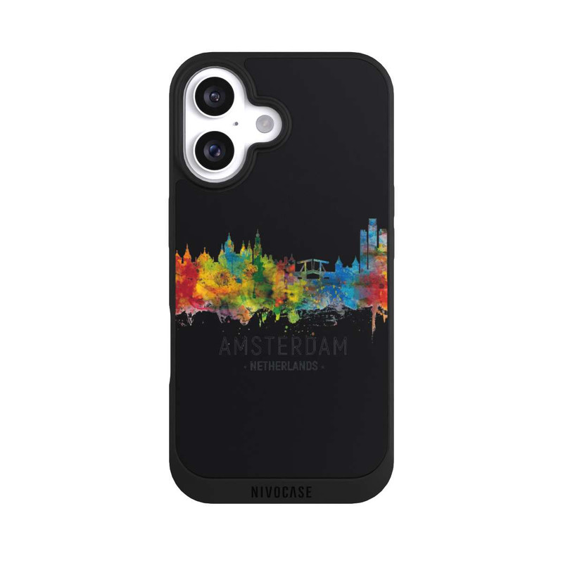 iPhone 16 NIVOpure Amsterdam Niederlande Skyline Schwarz