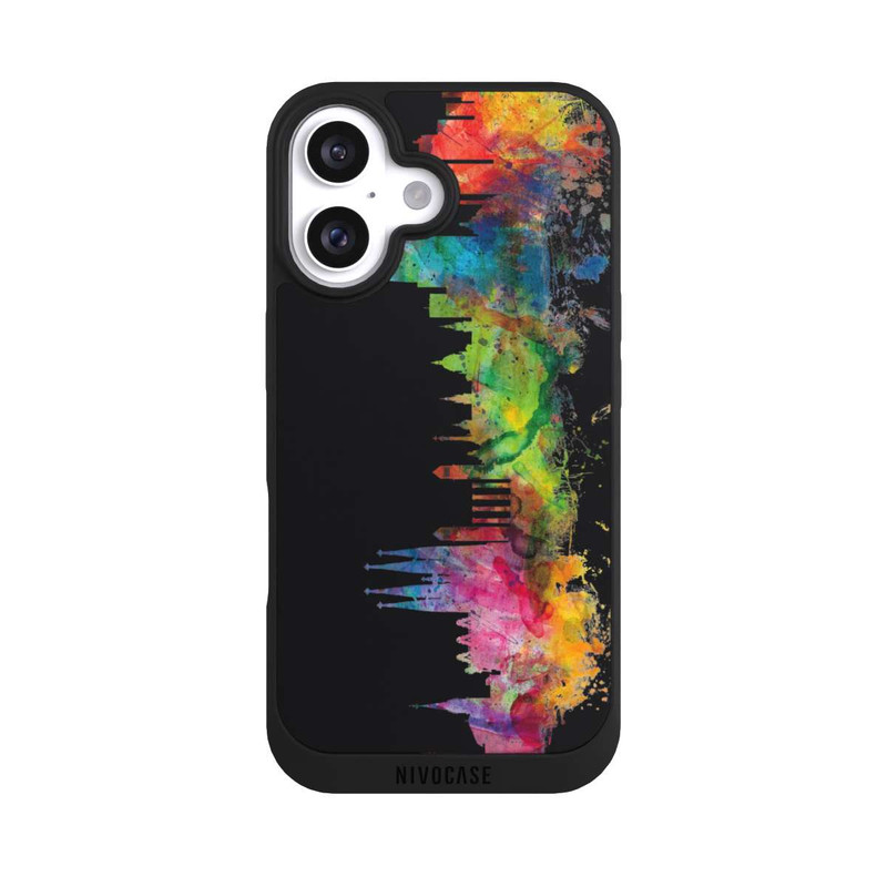 iPhone 16 NIVOpure Barcelona Spanien Skyline Schwarz