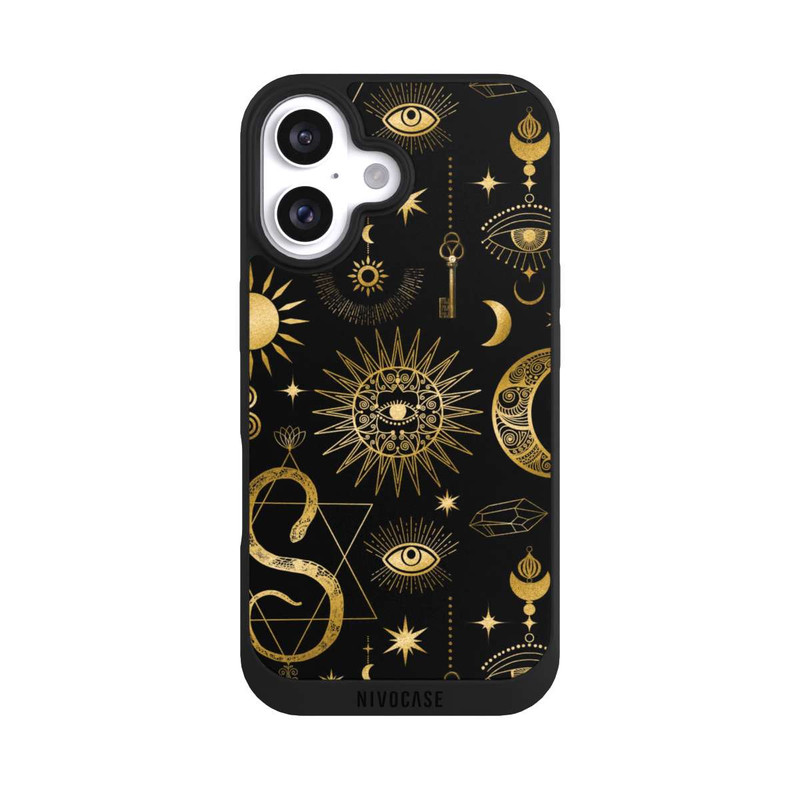 iPhone 16 NIVOpure Himmlische Sonne und Mond Steampunk